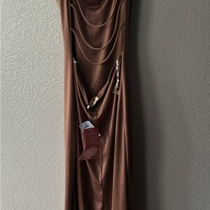 Elegant Brown Evening Gown